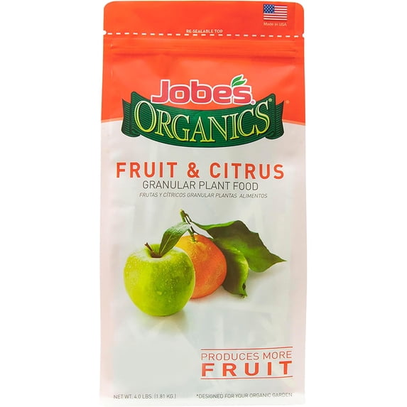 Jobe’s Organics Granular Garden Fertilizer, Easy Plant Care Fertilizer for Fruit and Citrus Plants and Trees, 4 lbs Bag