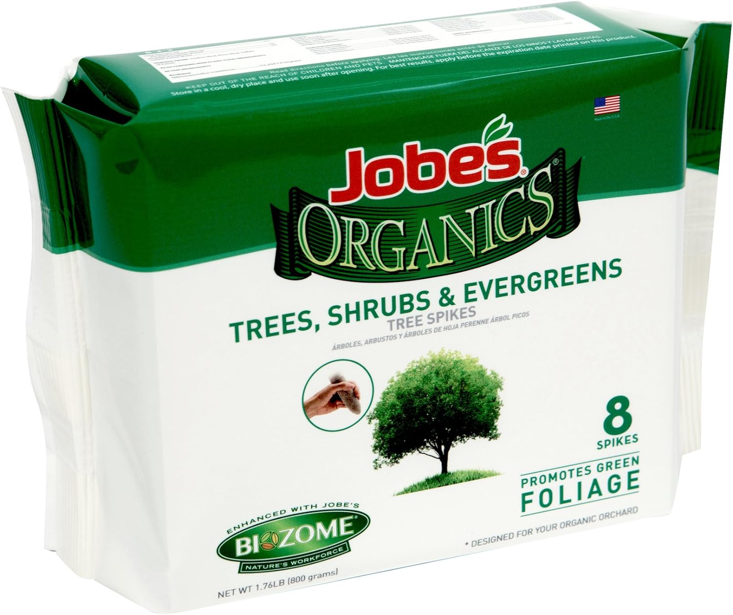 Jobe’s Organics Tree, Shrub & Evergreen Fertilizer Spikes with Biozome