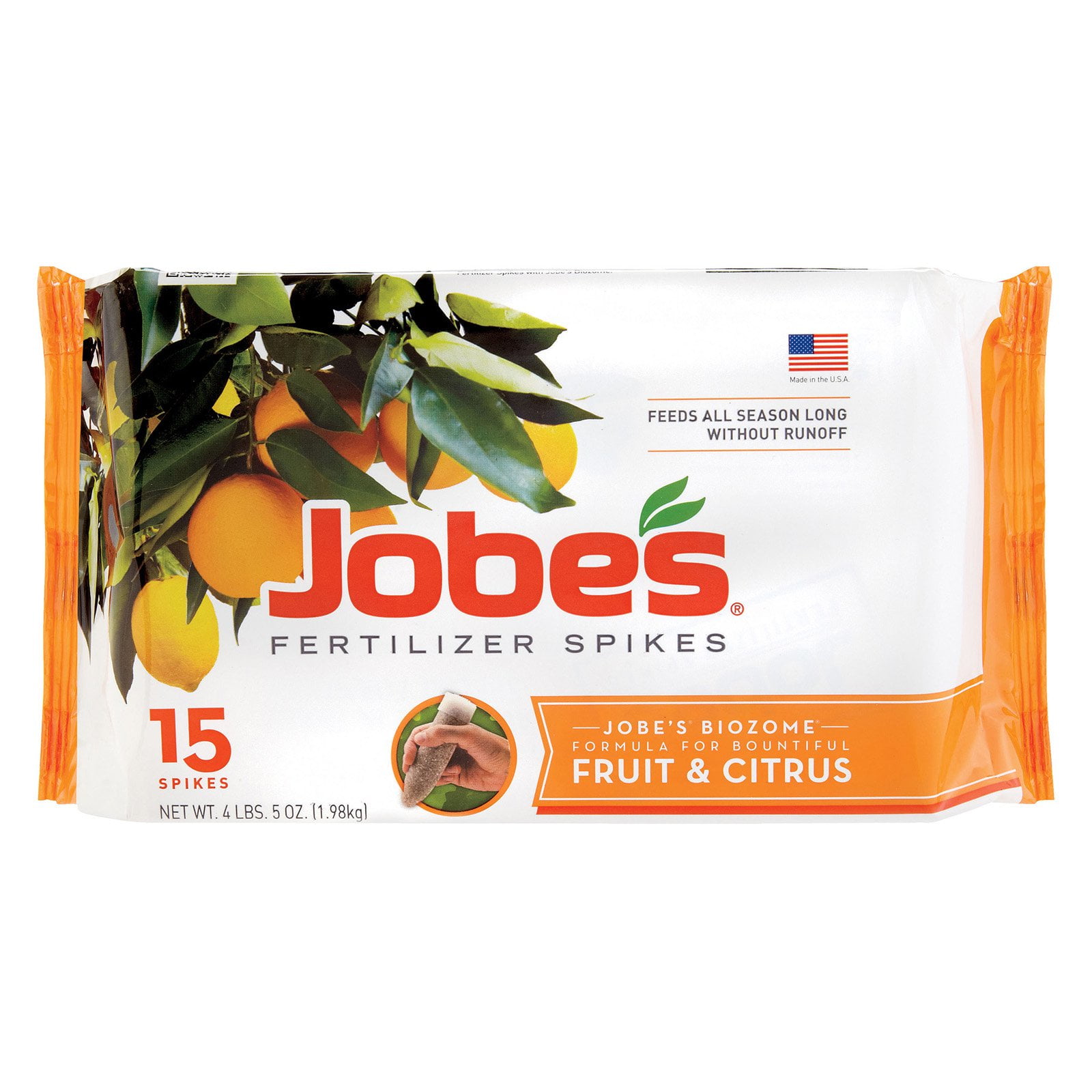 Jobe's Slow Release Fruit and Citrus Plant Fertilizer Spikes, 15 Count