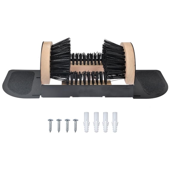 Jobsite Boot Scrubber - Outdoor Shoe Scraper Cleaner Brush - Extra Wide Boot and Shoe Brush Cleaner Scraper for Outdoor Mud with Folding Sides by Trademark Innovations