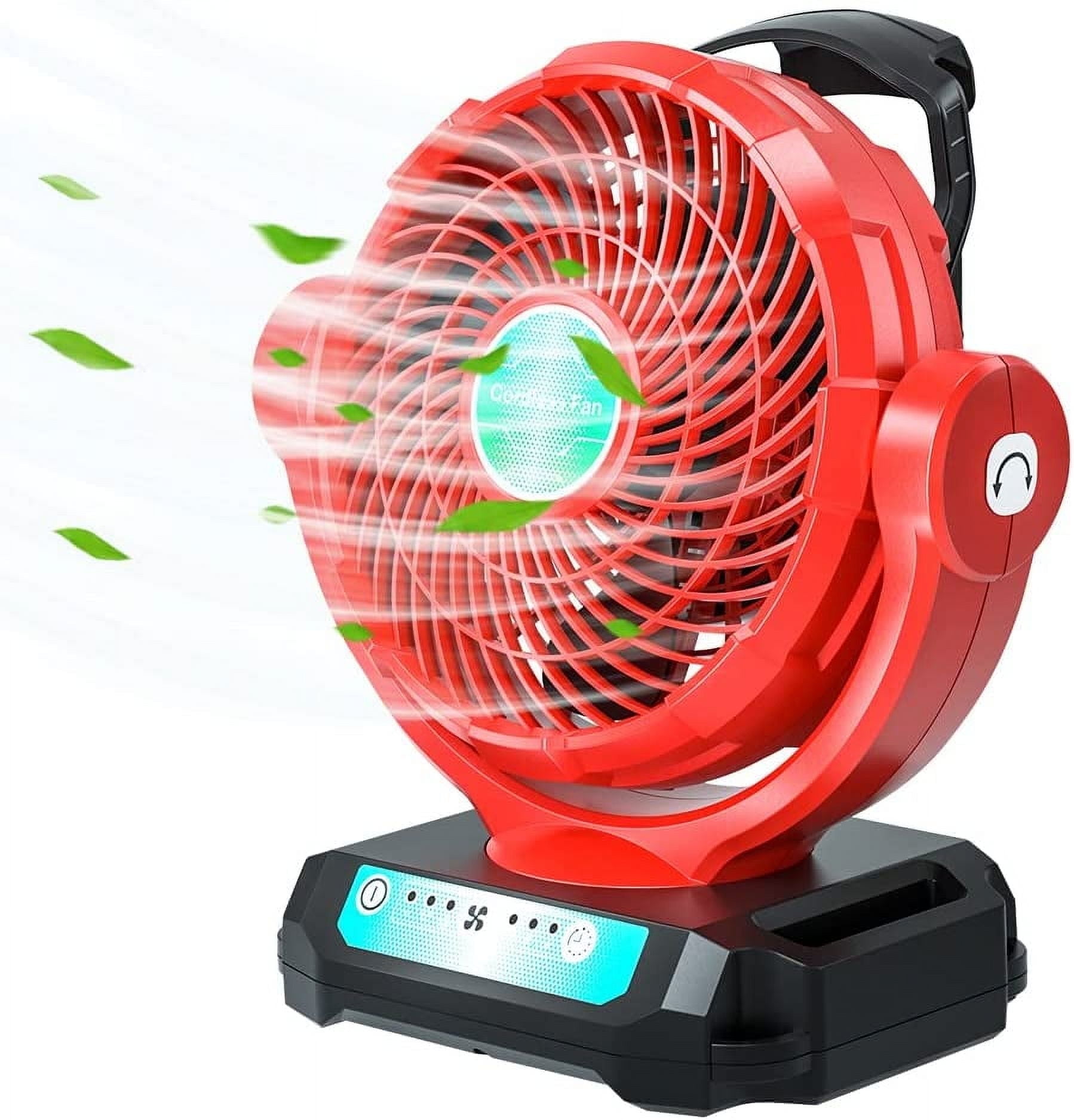 Cordless Fan For Milwaukee, 14" 3500CFM Floor Fan Powered By Milwaukee M18 18V Battery/AC Adaptor, Battery Operated Camping Fan For Outdoor Warehouse Gym Factory Travel, 3-Speed Jobsite Industrial Fan - View #6