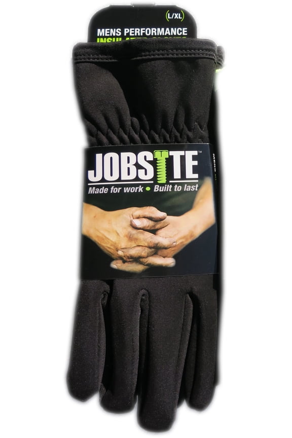 Jobsite Men's Performance Insulated Rugged Cuffed Work Gloves (Large/X-Large, Black)