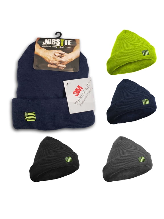 Men's Ultra Thick Solid Cuffed Beanie with 3M Thinsulate Insulation (Black)