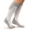 thumbnail image 1 of Jobst 7529002 Sport Sock Knee Closed Toe 20-30, White and Grey, Large, 1 of 1