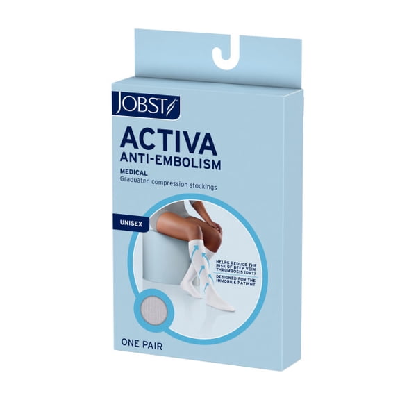 Jobst ACTIVA Anti-Embolism Open Toe Kne e Highs - 18mmHg White X-Large
