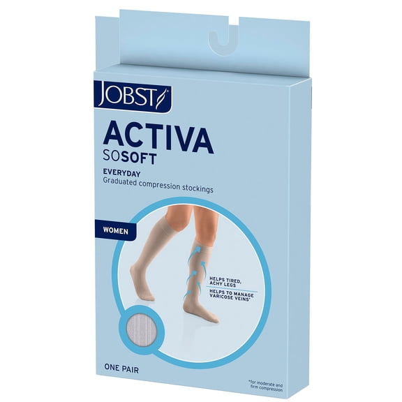 Jobst ACTIVA SoSoft Compression Socks Brocade - 20-30mmHg Sand Large