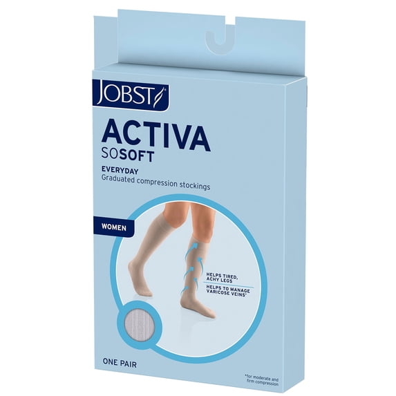 Jobst ACTIVA SoSoft Compression Socks Brocade - 20-30mmHg Black Small