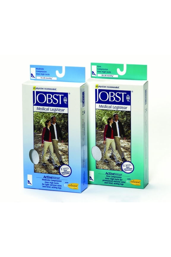 ActiveWear 20-30 mmHg Knee High Compression Socks White Xlarge