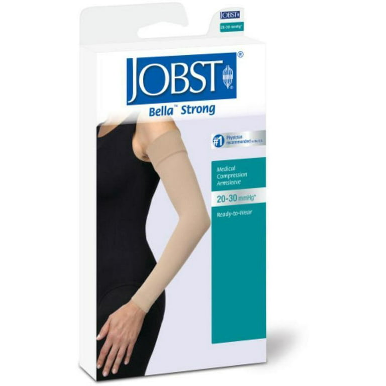 Jobst Bella Strong Lymphedema Armsleeve w/Silicone Band - 20-30mmHg Long  Black 6