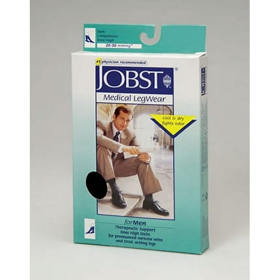 Jobst For Men Closed Toe Knee High Support Socks 20 30 Mmhg - Navy - Small