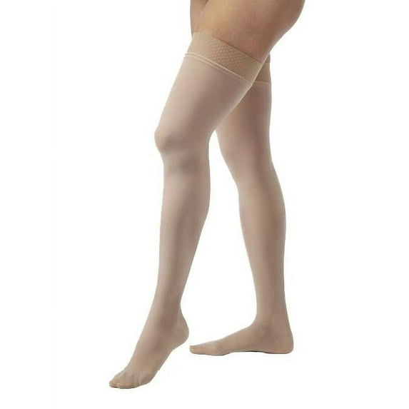 Jobst Opaque 15-20 Closed Toe Thigh High Compression Stockings w/Dot Band Midnight Navy Medium