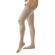Jobst Opaque 15-20 Open Toe Thigh High Compression Stockings w/Dot Band Natural Large Petite