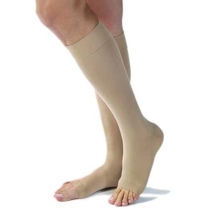 Jobst Opaque 20-30 Open Toe Knee High Compression Stockings Natural Small