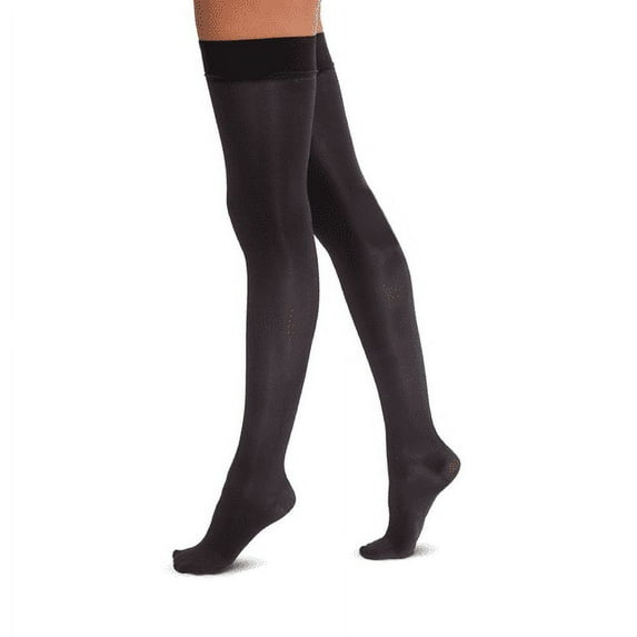 Jobst Opaque 20-30 mmHg Closed Toe Thigh High Compression Stockings w/Dot Band Anthracite Large