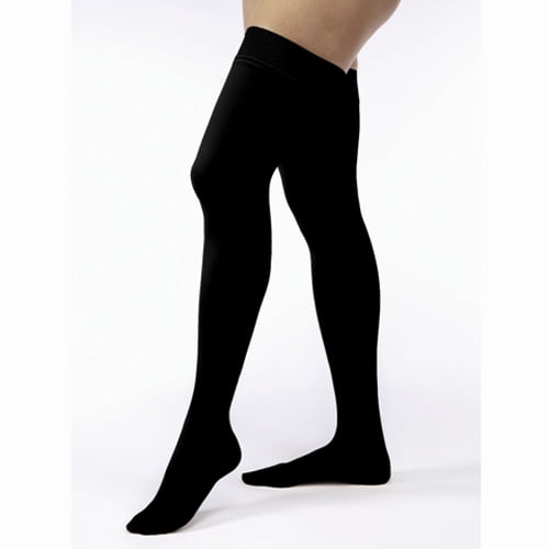 Jobst Opaque 30-40 Open Toe Thigh High Compression Stockings w/Dot Band Black Small