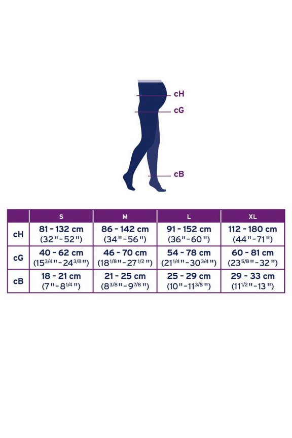 Opaque Closed Toe Maternity Pantyhose - 20-30 mmHg Cranberry Small