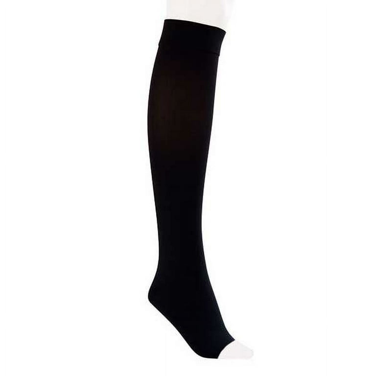 JOBST Opaque Knee High 30-40 mmHg Compression Stockings, Open Toe, Small,  Classic Black 