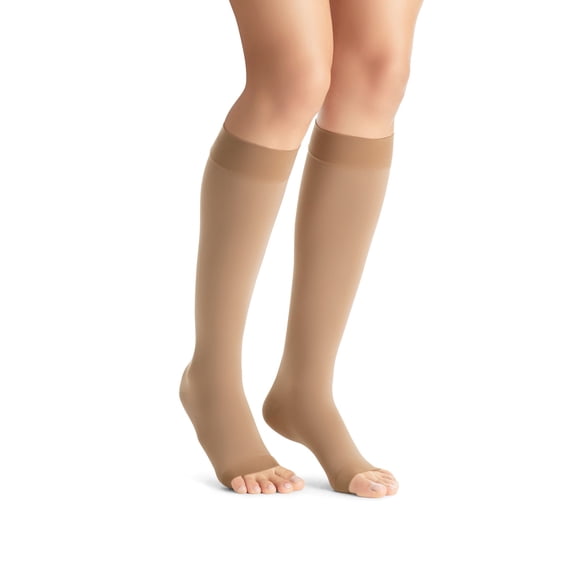 Jobst Opaque Open Toe Maternity Knee Highs - 15-20 mmHg Black X-Large