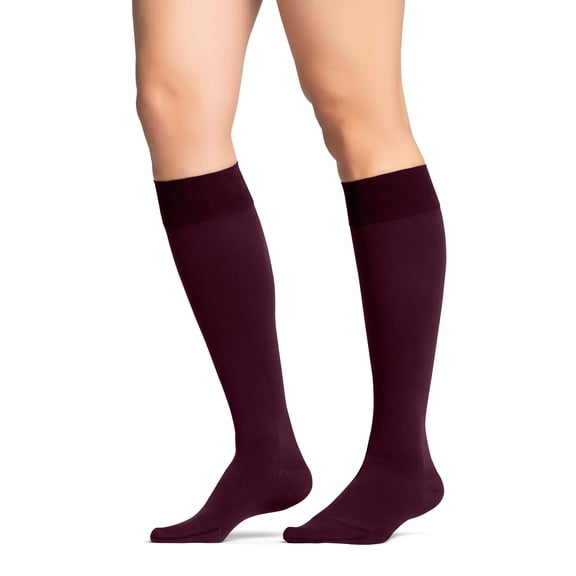 Jobst Opaque Open Toe Maternity Knee Highs - 15-20 mmHg Cranberry Large