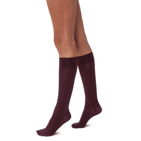 JOBST Women's Opaque Softfit Knee High 20-30 mmHg Closed Toe - Cranberry Small