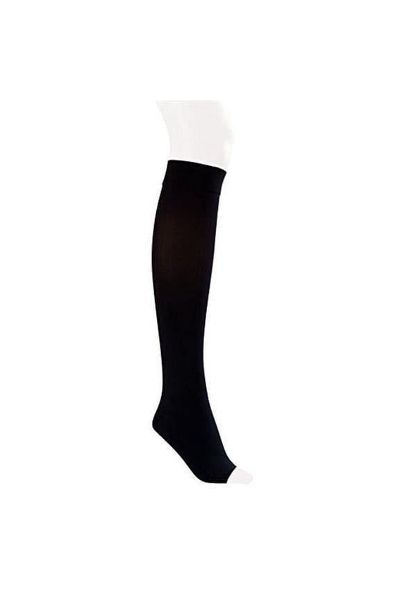 Opaque SoftFit 20-30 Open Toe Knee High Compression Stockings Black Small