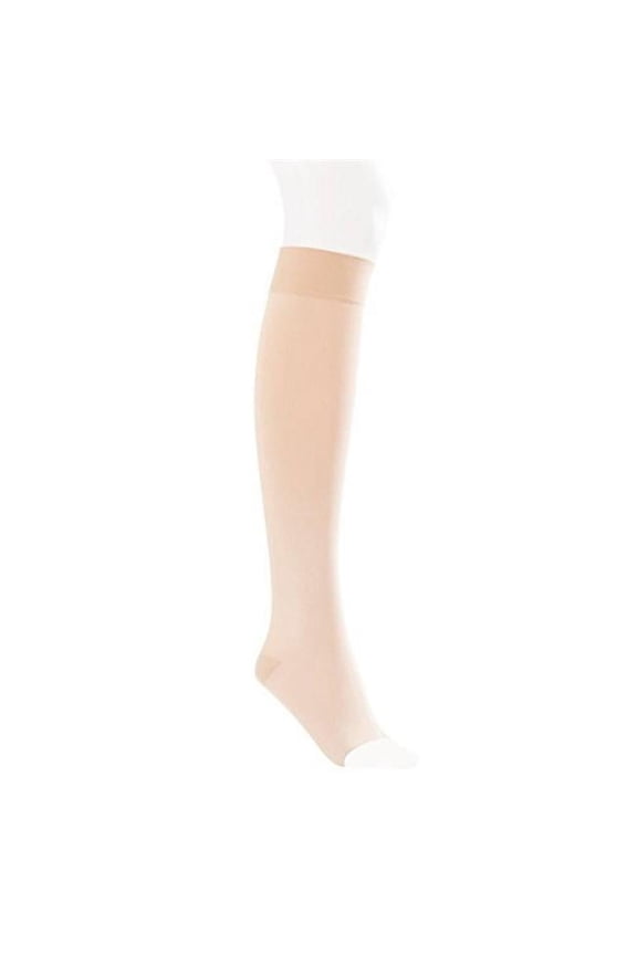 Opaque SoftFit 20-30 Open Toe Knee High Compression Stockings Natural Large Full