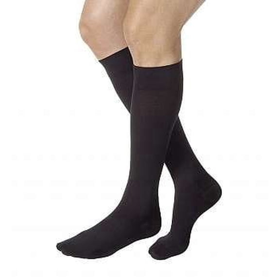 JOBST Knee High 15-20 mmHg Compression Stockings, Closed Toe, Large, Black