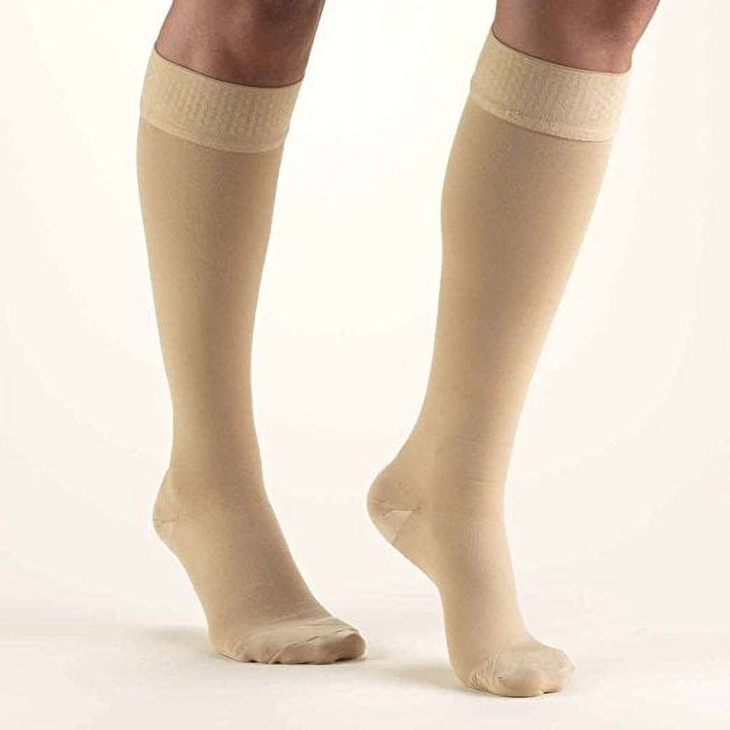 Extra Large Beige Spandex Knee High Compression Socks