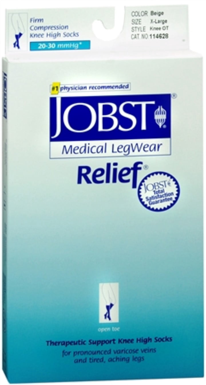 JOBST Medical LegWear Knee High 20-30 mmHg Firm Compression X-Large Beige Open-Toe 1 Pair