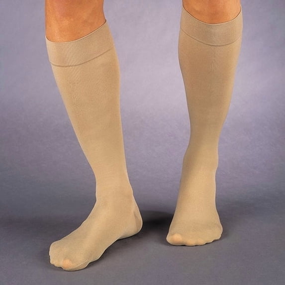 Jobst Relief Moderate Support Closed Toe Knee High Stockings - Beige - Large Full Calf