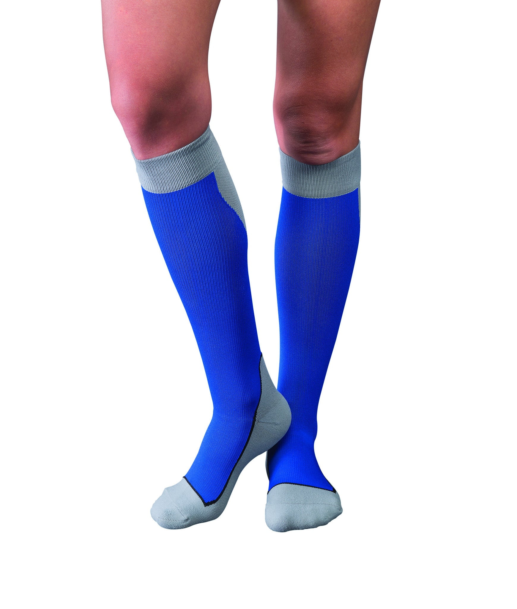 Jobst Sport 15-20 Knee High Compression Socks Royal Blue/Gray Small