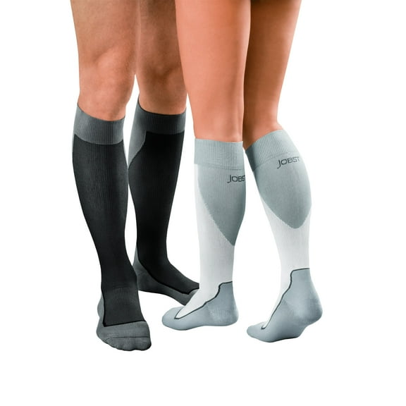 Jobst Sport 15-20 Knee High Compression Socks White/Grey Large