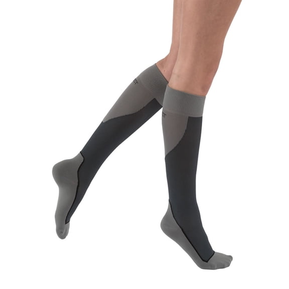 Jobst Sport 20-30 Knee High Compression Socks Black/Gray Medium