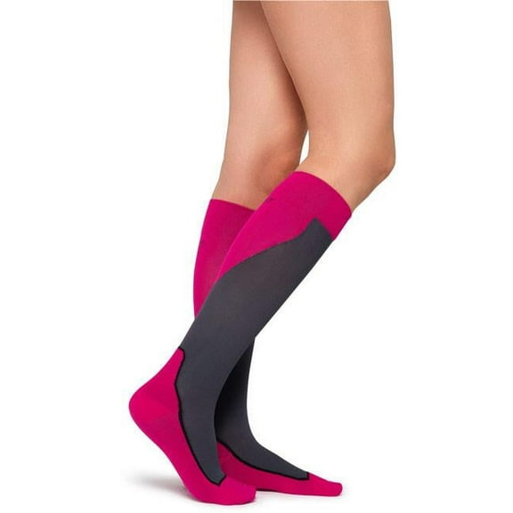 Jobst Sport 20-30 Knee High Compression Socks Pink/Gray Medium