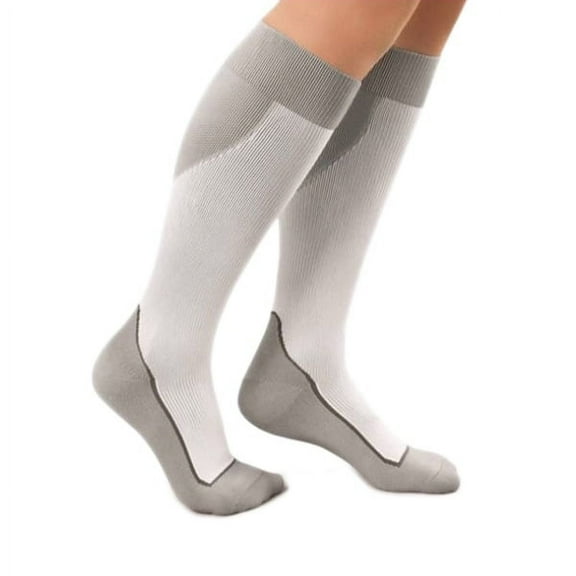 Jobst Sport 20-30 Knee High Compression Socks White/Grey Xlarge