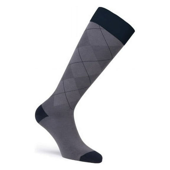 Jobst Style Soft Fit Knee High Socks - 15-20 mmHg Petite Argyle Grey Large