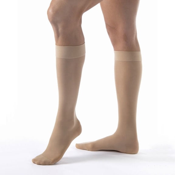 Jobst UltraSheer 15-20 Closed Toe Knee High Compression Stockings Suntan Xlarge
