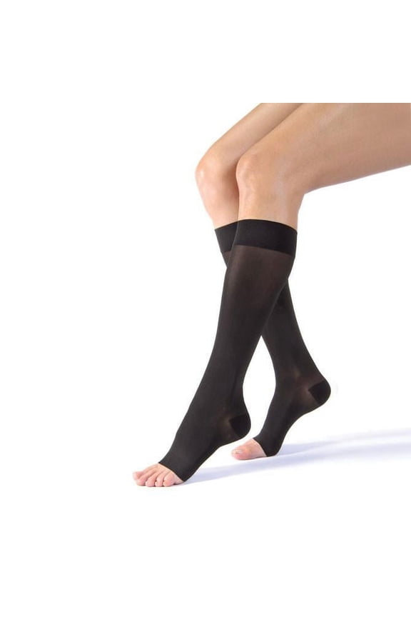 UltraSheer 15-20 Open Toe Knee High Compression Stockings Sun Bronze Small