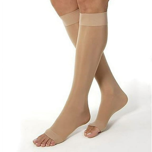 Jobst UltraSheer 20-30 Open Toe Knee High Compression Stockings Honey Large Full