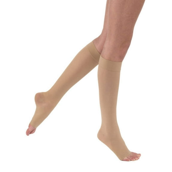 Jobst UltraSheer 20-30 Open Toe Knee High Compression Stockings Natural XLarge Full