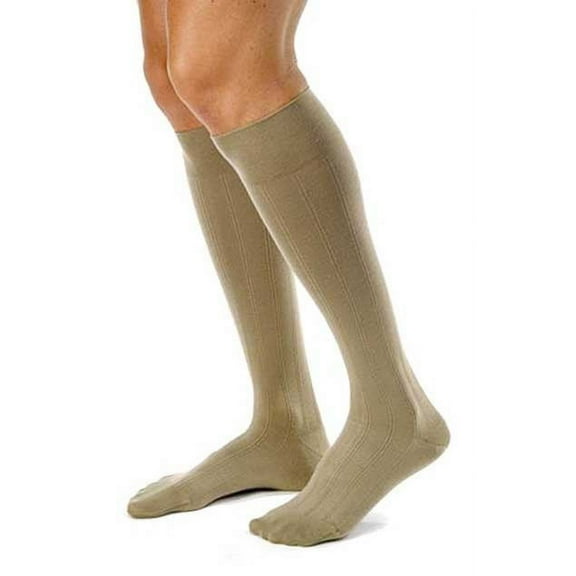 Jobst for Men Casual Closed Toe 15-20 Knee High Compression Socks Khaki Large Full