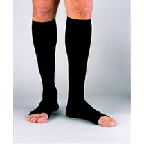 Jobst for Men Open Toe Ribbed 30-40 Knee High Compression Socks Black XLarge Full