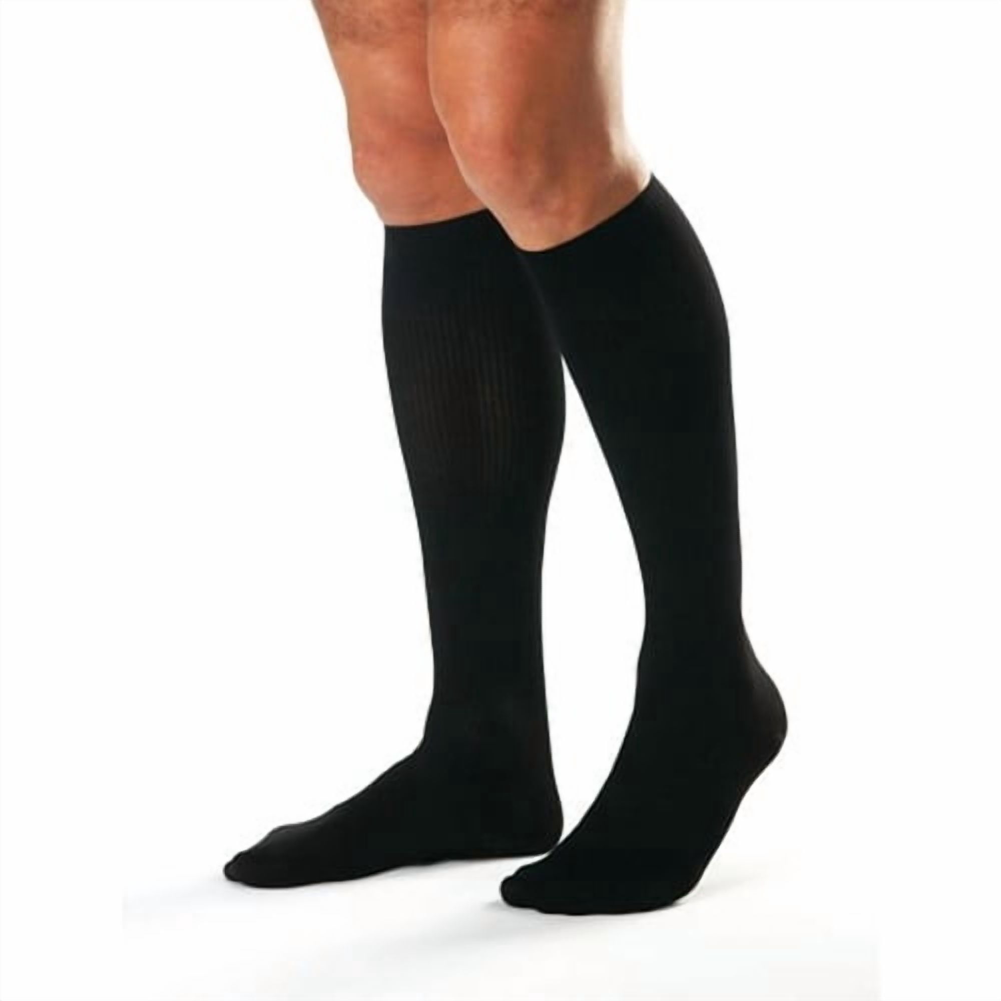 Jobst for Men Ribbed 15-20 Knee High Compression Socks Black Large Tall ...