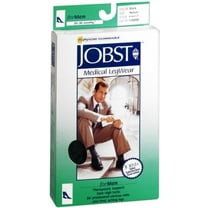 Jobst for Men Ribbed 20-30 Knee High Compression Socks Black Medium
