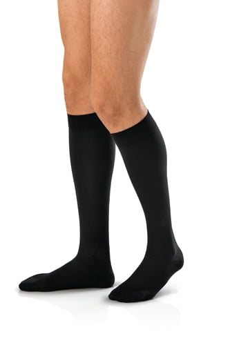 Jobst for Men Ribbed 30-40 Knee High Compression Socks Black Large Tall