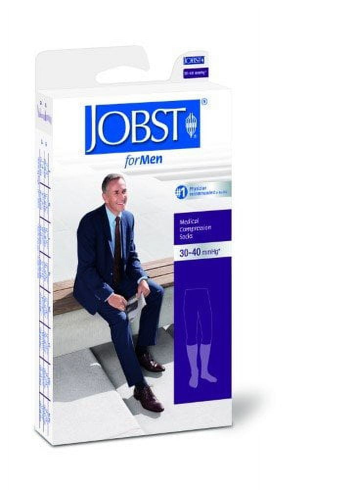 Jobst for Men Ribbed 30-40 Knee High Compression Socks Black Large