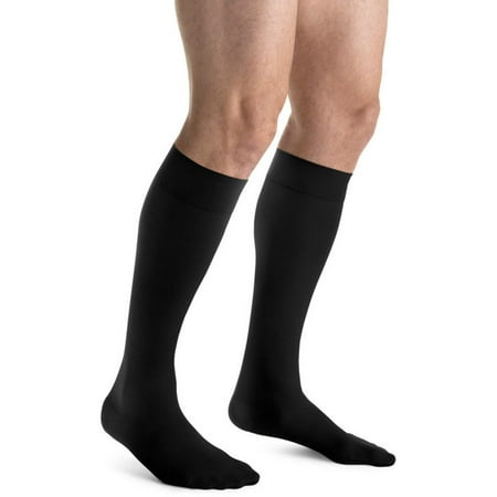 Jobst for Men Ribbed 30-40 Knee High Compression Socks Black Medium
