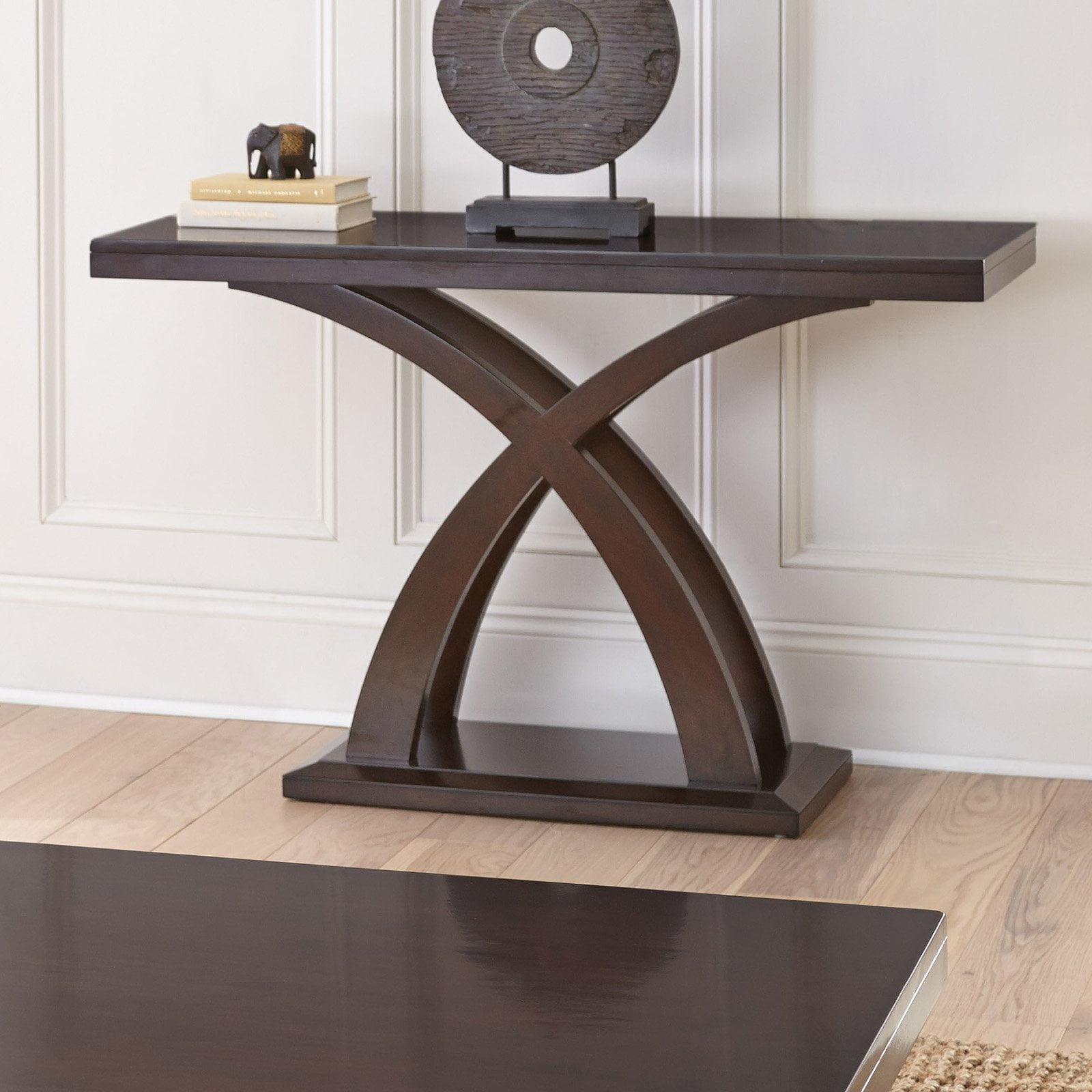 Jocelyn Console Table in Espresso Cherry Wood and Mango Veneers