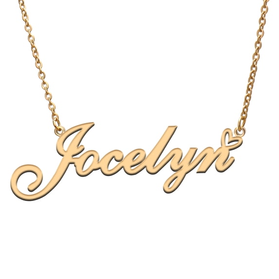 Jocelyn Custom Name Necklace Customized Personalized Plated Name Necklace for Mother Daughter Friendship Women Valentine's Day Christmas Birthday New Year Gold