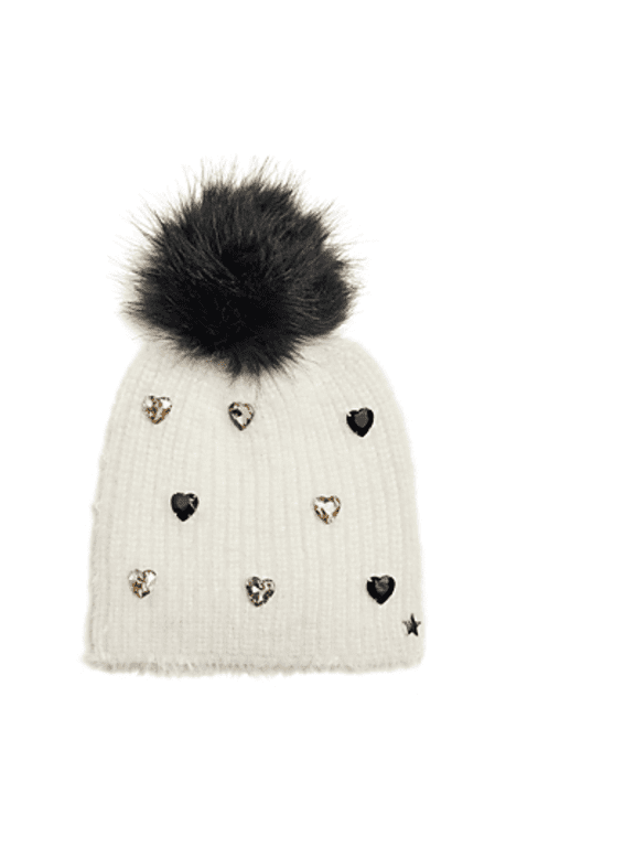 Faux Alpaca Crystal Embellished Hat